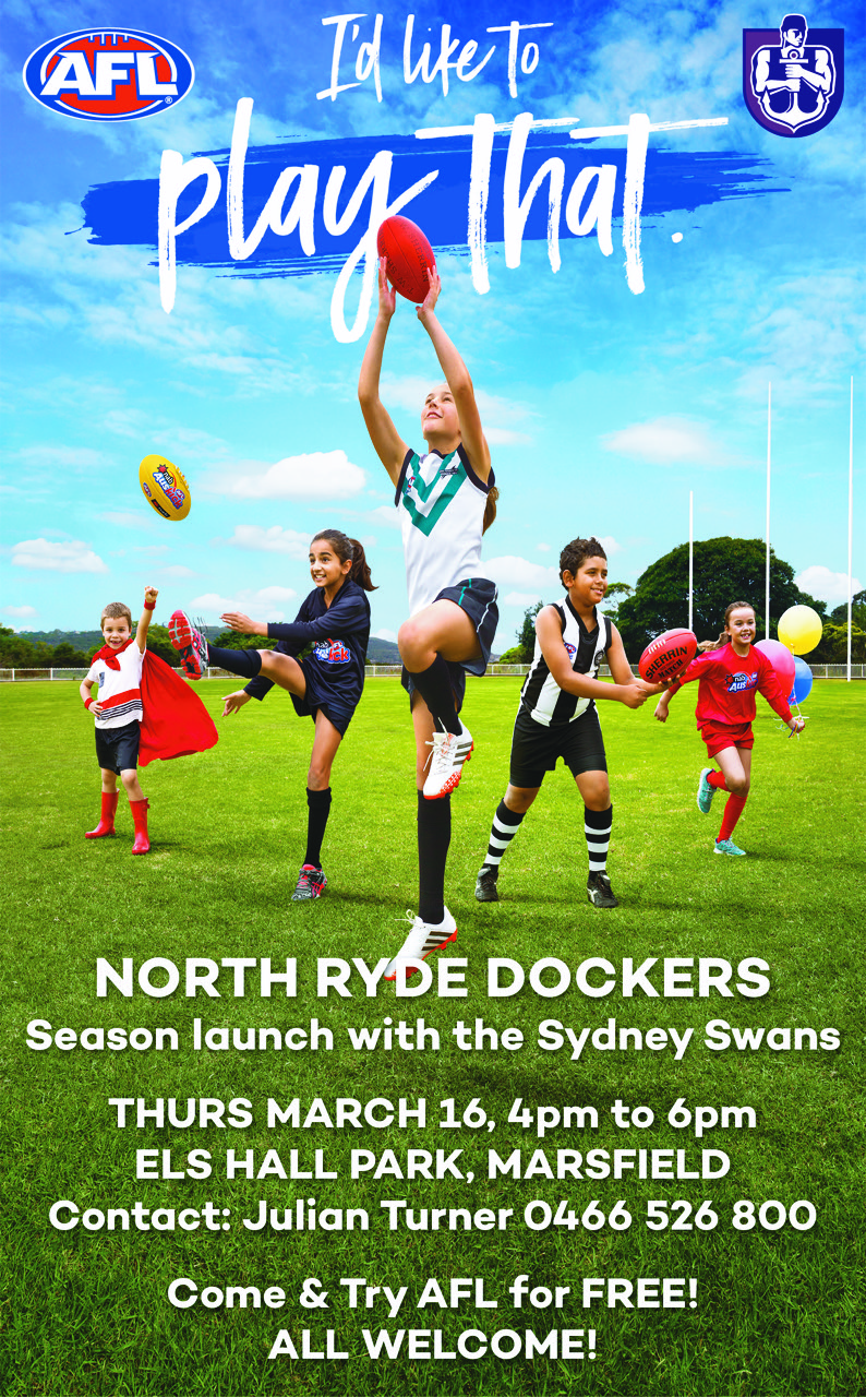 North Ryde Dockers AFL Season Launch- with the Sydney Swans