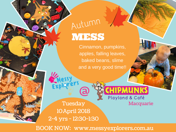 Autumn Messy Play - Double the fun with UNLIMITED soft play at Chipmunks Macquarie